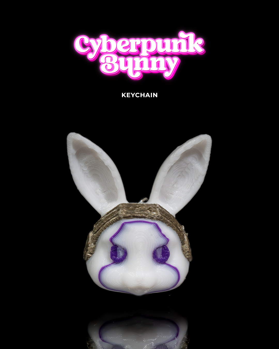 Cyberpunk Bunny Keychain